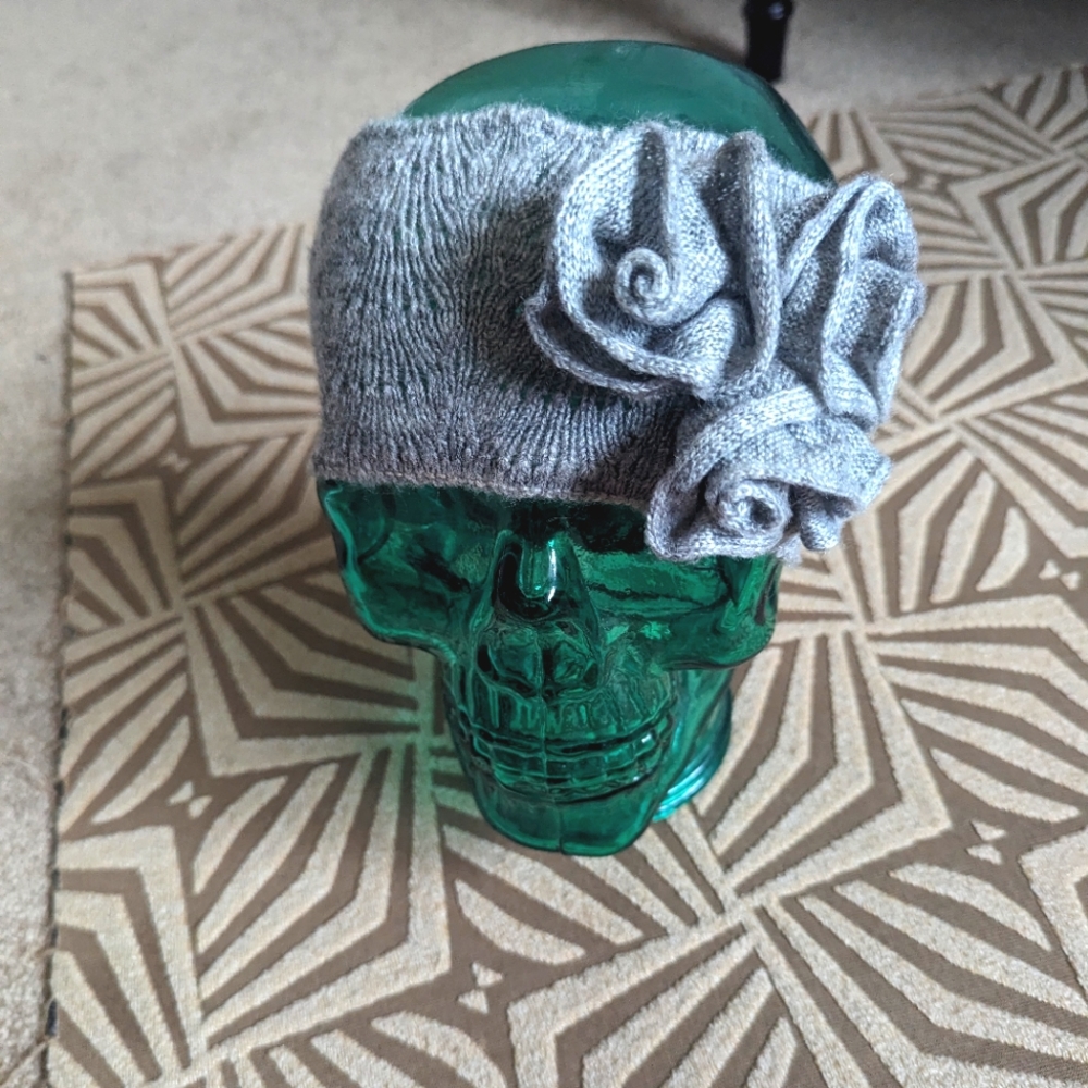 Knit winter grey ear cover band